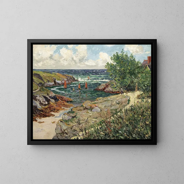 De haven van Goulphar, Belle-Île-en-Mer - Maxime Maufra — ingelijst kunstwerk aan de muur