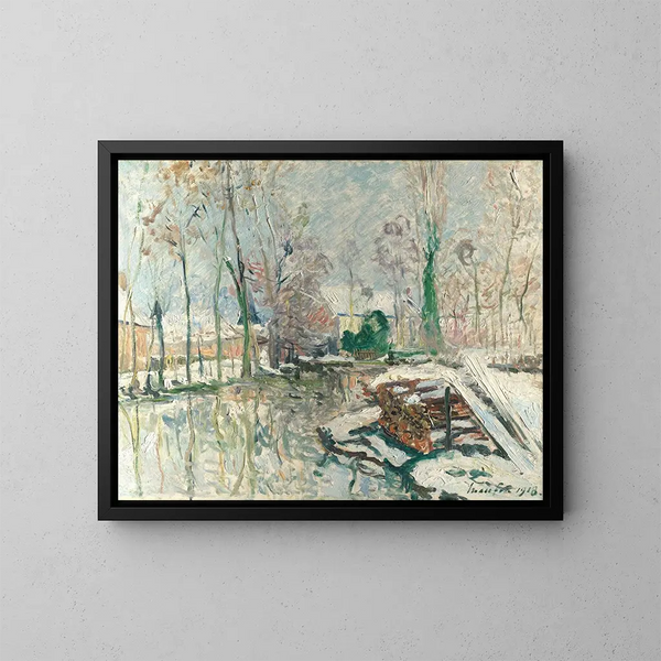 De randen van de Boulon in de winter - Maxime Maufra — ingelijst kunstwerk aan de muur