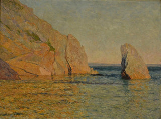 Rochers bij zonsondergang - Maxime Maufra — weergave van het kunstwerk