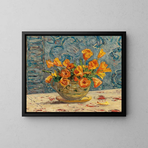 Bloemenvaas - Maxime Maufra — ingelijst kunstwerk aan de muur