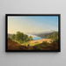 Een scène op het Starnberger Meer met op de achtergrond het kasteel van Starnberg en het Rozen-eiland - Maximilian Haushofer — ingelijst kunstwerk aan de muur