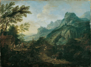 Maximilian Joseph Schinnagl - Ideale Berglandschaft mit Gehft.webp