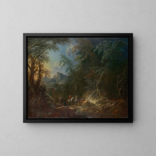 Landschapsbos bij schemering - Maximilian Joseph Schinnagl — ingelijst kunstwerk aan de muur