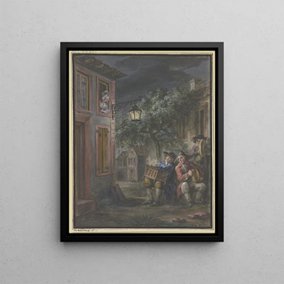 Maximilian Neustck - Nchtliches Stndchen in der Gasse eines Stdtchens.webp