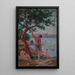 Saint-Tropez zwemmers onder de dennenbomen - Maximilien Luce — ingelijst kunstwerk aan de muur