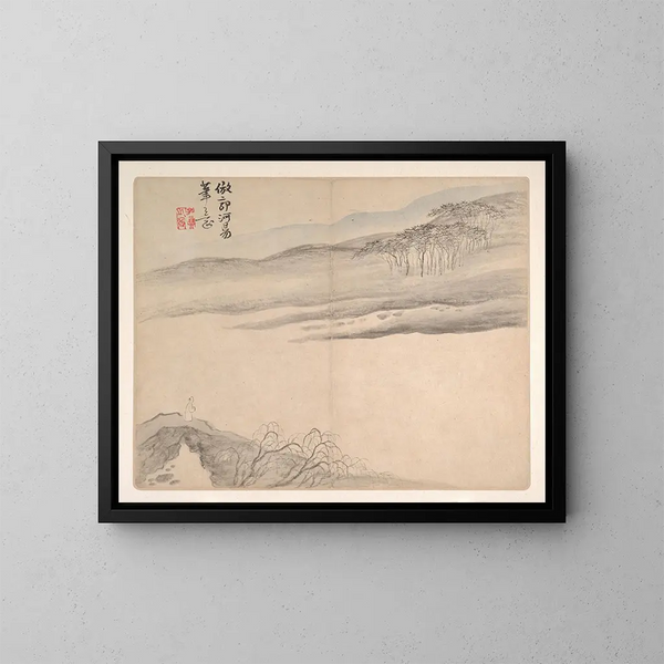 Landschappen naar oude meesters Pl09 - Mei Qing — ingelijst kunstwerk aan de muur
