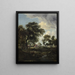 A farm in the sun - Meindert Hobbema — framed artwork on a wall