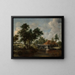 De watermolen met het grote rode dak - Meindert Hobbema — ingelijst kunstwerk aan de muur