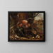 Een haan en een kalkoen die met elkaar vechten - Melchior d'Hondecoeter — ingelijst kunstwerk aan de muur