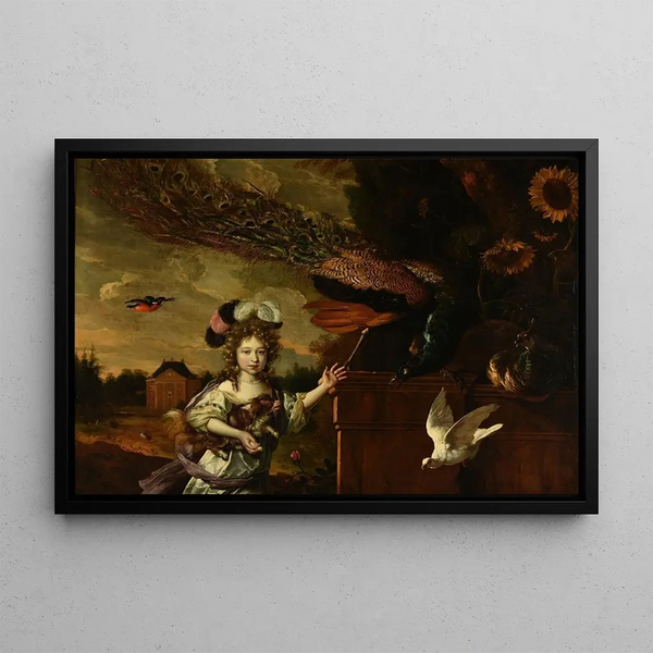 Melchior dHondecoeter - Fillette aux paons.webp