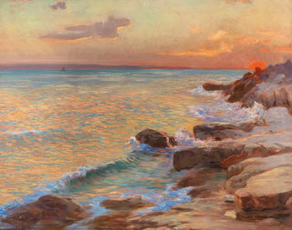 Zonsondergang in Split - Menci Clement Crnčić — weergave van het kunstwerk