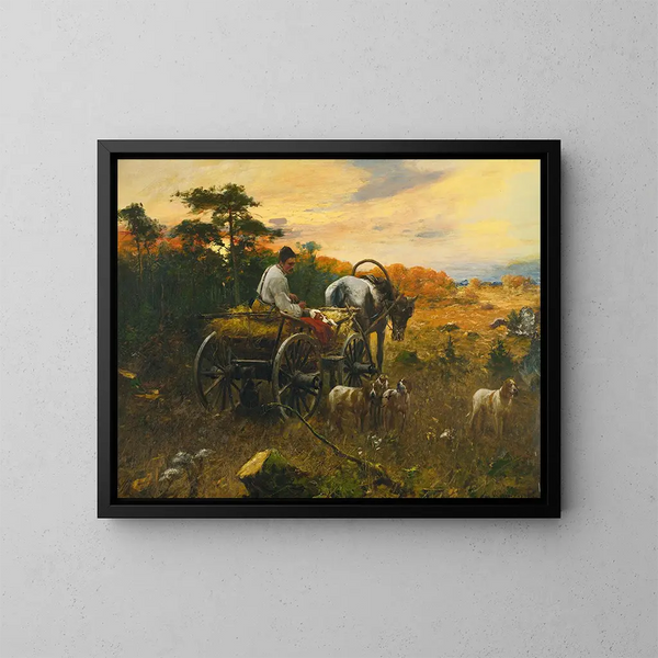 Einde van de dag - Michał Gorstkin Wywierski — ingelijst kunstwerk aan de muur