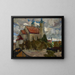 Kerk tussen de bomen - Michał Rouba — ingelijst kunstwerk aan de muur