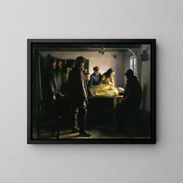De verdrinkene - Michael Ancher — ingelijst kunstwerk aan de muur