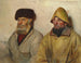 binnenlandschap met twee vissers - Michael Ancher — weergave van het kunstwerk
