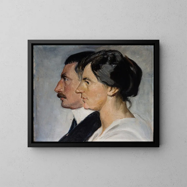 Koning Christian X en koningin Alexandrine van Denemarken - Michael Ancher — ingelijst kunstwerk aan de muur