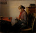 Meisje van Skagen Maren Sofie breien - Michael Ancher — weergave van het kunstwerk