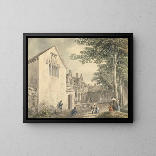 Hôtels-Dieu in de begraafplaats van de Sint-Cuthbertkerk in Wells - Michael Angelo Rooker — ingelijst kunstwerk aan de muur