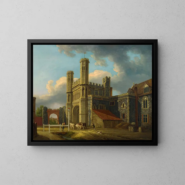 Porte Saint-Augustin de Canterbury - Michael Angelo Rooker — ingelijst kunstwerk aan de muur