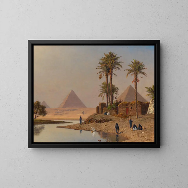 van de piramides van Gizeh - Michael Haubtmann — ingelijst kunstwerk aan de muur