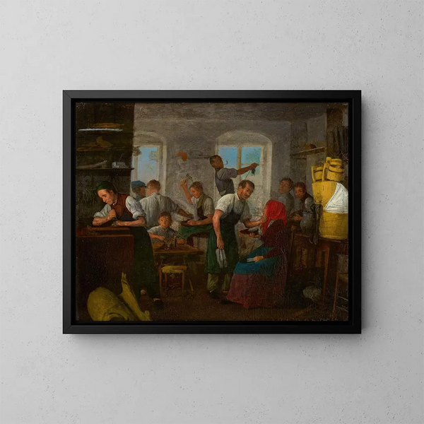 Atelier de cordonnier - Michael Neder — ingelijst kunstwerk aan de muur