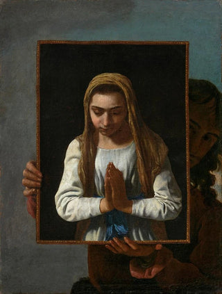 Michael Sweerts - A portrait of the artist presenting the Virgin in Prayer.webp