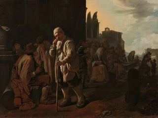 Voeden van de hongerigen - Michael Sweerts — weergave van het kunstwerk