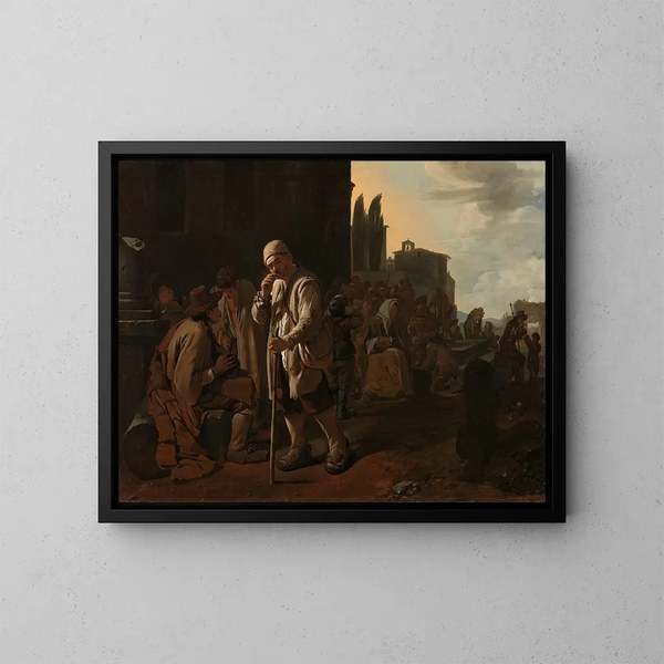 Voeden van de hongerigen - Michael Sweerts — ingelijst kunstwerk aan de muur