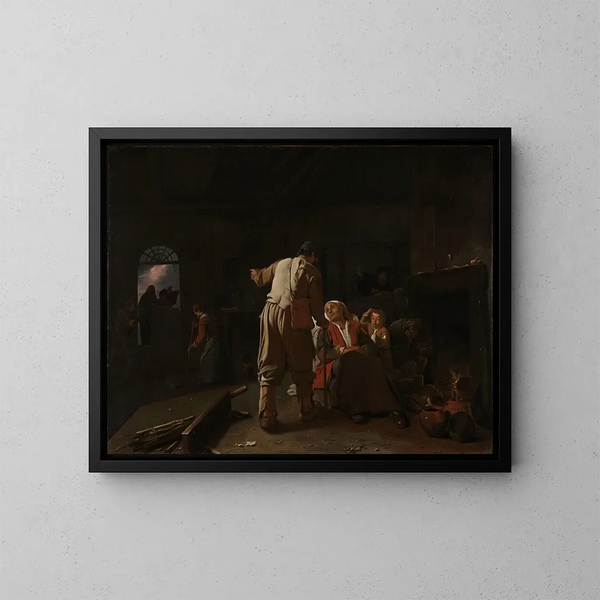 Bezoek aan de zieken - Michael Sweerts — ingelijst kunstwerk aan de muur