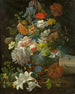 Natuurlijke bloemstilleven met uitzicht op Castel Gandolfo - Michael Wentzel — weergave van het kunstwerk