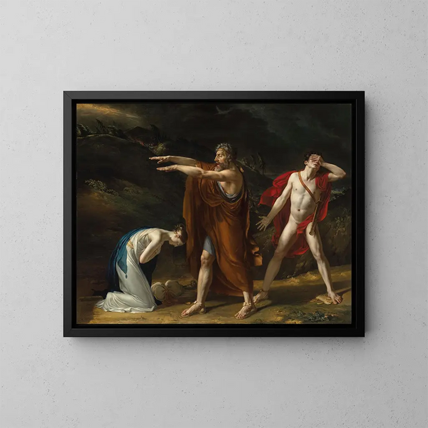 Antigone die Opeist Œdipus om zijn vloek over Polynices op te heffen - Michel Lambert — ingelijst kunstwerk aan de muur