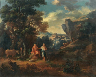 Michele Pagano - Herdsmen in a rocky landscape.webp
