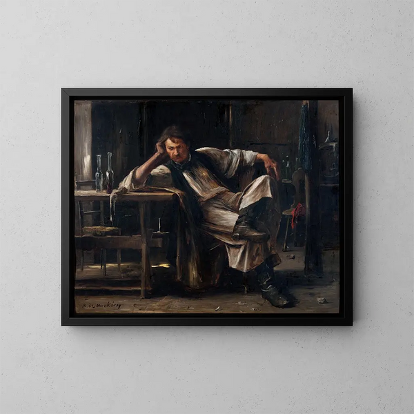 Zelfverachting - Mihály Munkácsy — ingelijst kunstwerk aan de muur