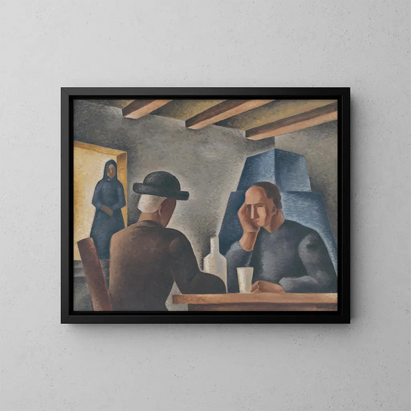 In een herberg - Mikuláš Galanda — ingelijst kunstwerk aan de muur