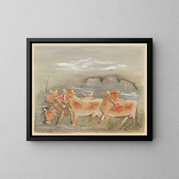 Rustige dieren - Mikuláš Galanda — ingelijst kunstwerk aan de muur