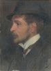 Autoportrait de profil avec chapeau - Milan Thomka Mitrovský — weergave van het kunstwerk