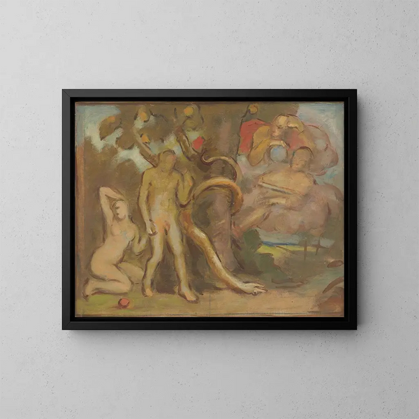 De Verleiding van Adam en Eva - Milan Thomka Mitrovský — ingelijst kunstwerk aan de muur