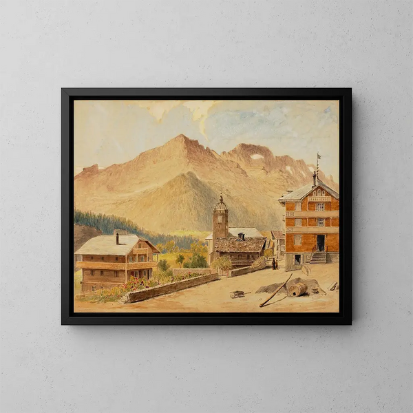 Champery en de berg Bounaveau, Zwitserland - Miner Kilbourne Kellogg — ingelijst kunstwerk aan de muur