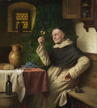 Moine à la dégustation de vin - Josef Wagner-Hhenberg