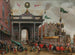 Vrolijke binnenkomst van hertog d'Anjou in Antwerpen op 19 februari 1582 - Monogramist MHVH — weergave van het kunstwerk