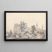 Buildings overlooking water near Naples - School of Monro — framed artwork on a wall