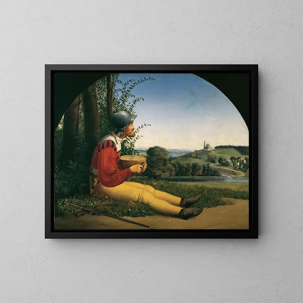 De broodsnijder - Moritz von Schwind — ingelijst kunstwerk aan de muur
