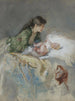 Moederschap - Mosè Bianchi — weergave van het kunstwerk