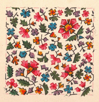 Motif floral stylisé pour textile imprimé - Anonyme