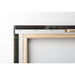 Back of the stretched canvas with hanging hardware