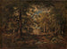 Een uitzicht door de bomen van Fontainebleau - Narcisse Virgile Diaz de la Peña — weergave van het kunstwerk
