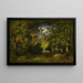 Allée en forêt bûcheronne courbée sous le poids de son fagot traces d'eau - Narcisse Virgile Diaz de la Peña — ingelijst kunstwerk aan de muur