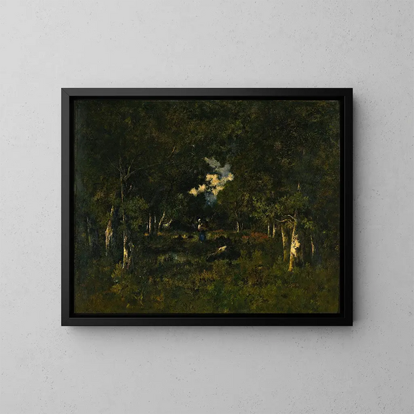 Bcheronne dans une claircie - Narcisse Virgile Diaz de la Peña — ingelijst kunstwerk aan de muur