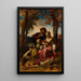 Figures and a dog in a landscape - Narcisse Virgile Diaz de la Peña — framed artwork on a wall