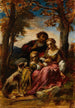 Figures and a dog in a landscape - Narcisse Virgile Diaz de la Peña — artwork view